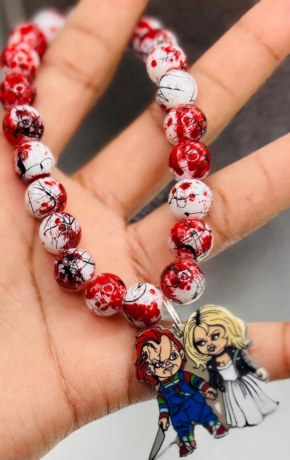 Horror Halloween Charm Beaded Bracelet Charm Beaded Bracelet Chuck & Ms Bride 