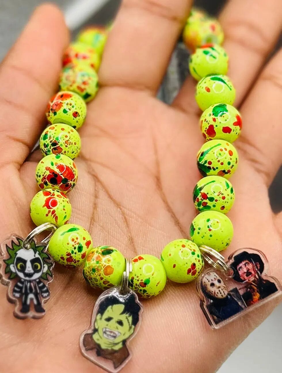 Horror Halloween Charm Beaded Bracelet Charm Beaded Bracelet Nightmare On Elm 