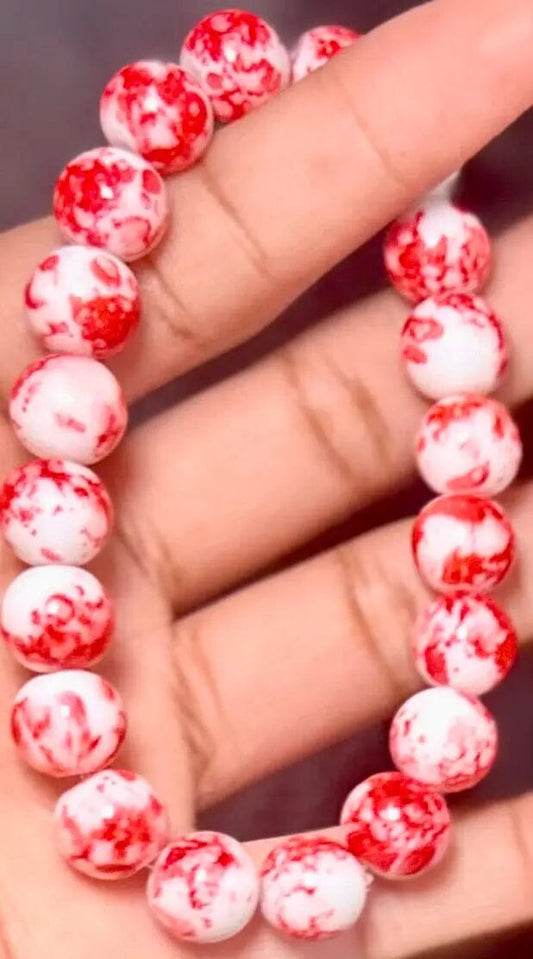 Candy Cane Twist Beaded Bracelet (1pc) Beaded bracelet 