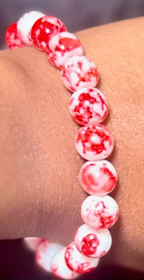 Candy Cane Twist Beaded Bracelet (1pc) Beaded bracelet 