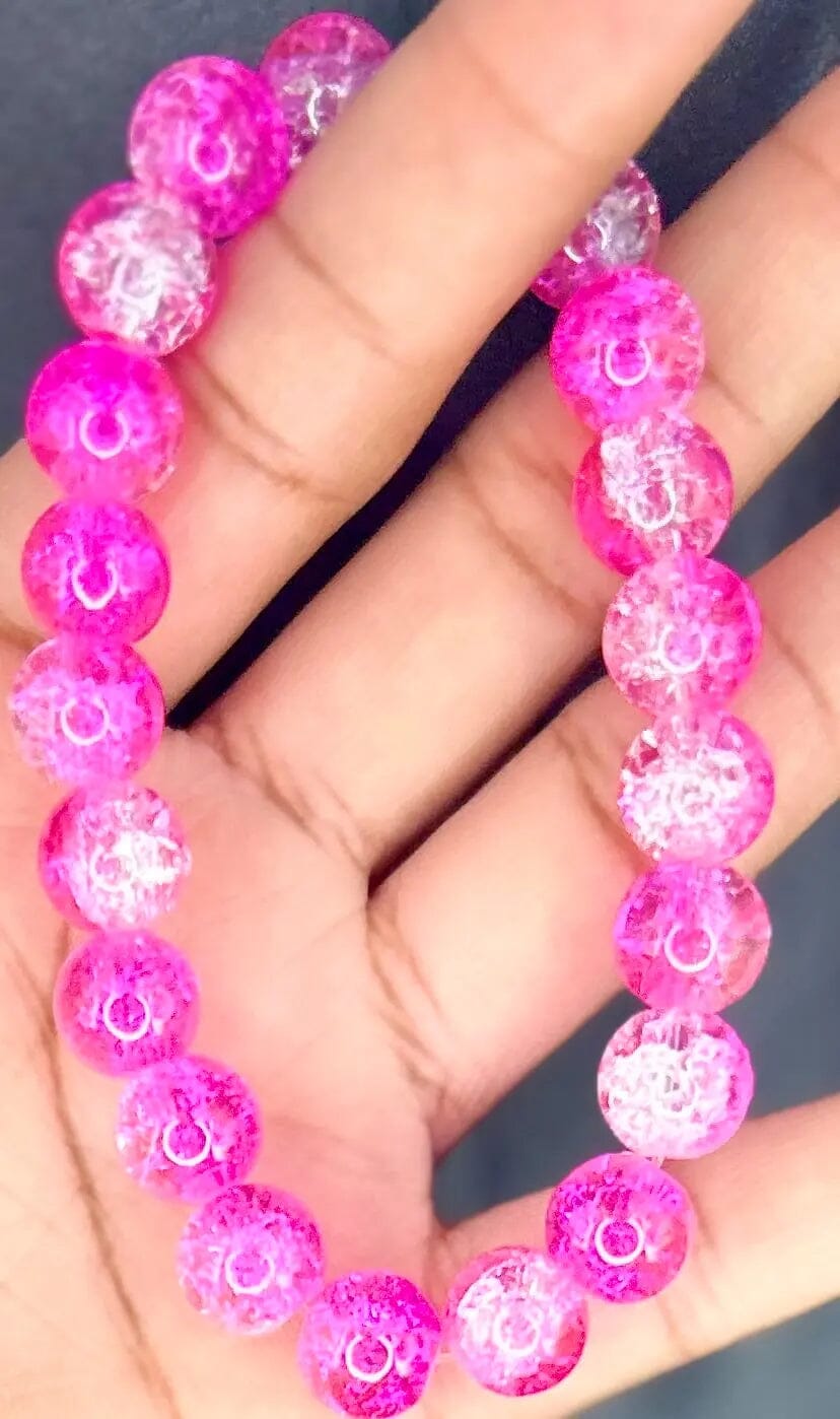 Crystal Cascade Ombré Bracelet (1pc) Beaded bracelet 7 in Pink 