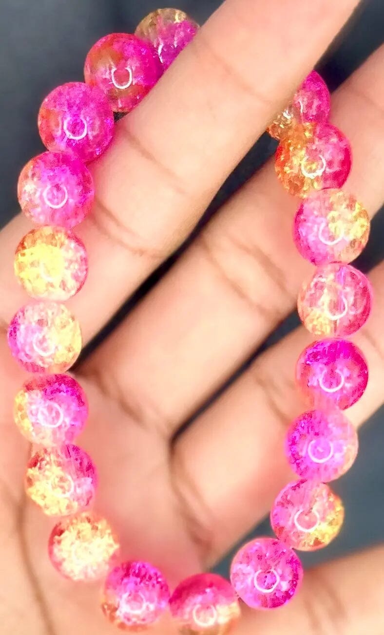 Crystal Cascade Ombré Bracelet (1pc) Beaded bracelet 7 in Hot pink 