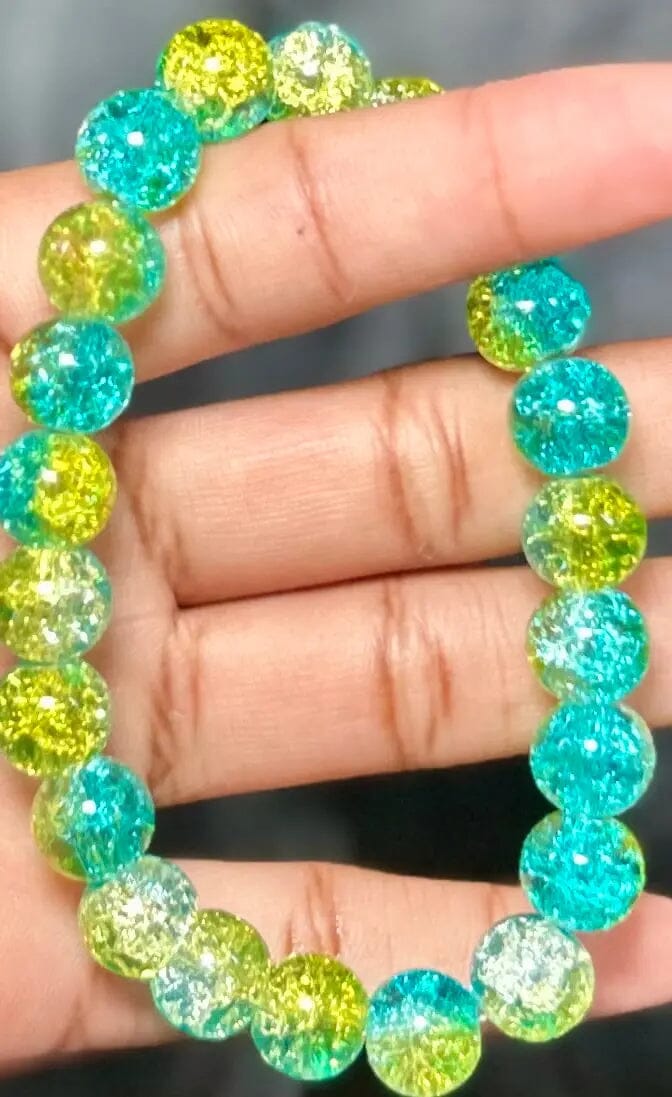 Crystal Cascade Ombré Bracelet (1pc) Beaded bracelet 7 in Blue and Yellow 