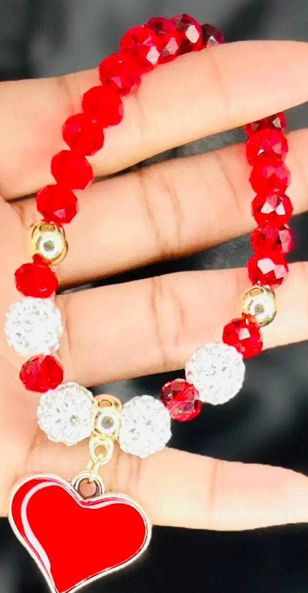 ￼Heart Beaded Bracelet 