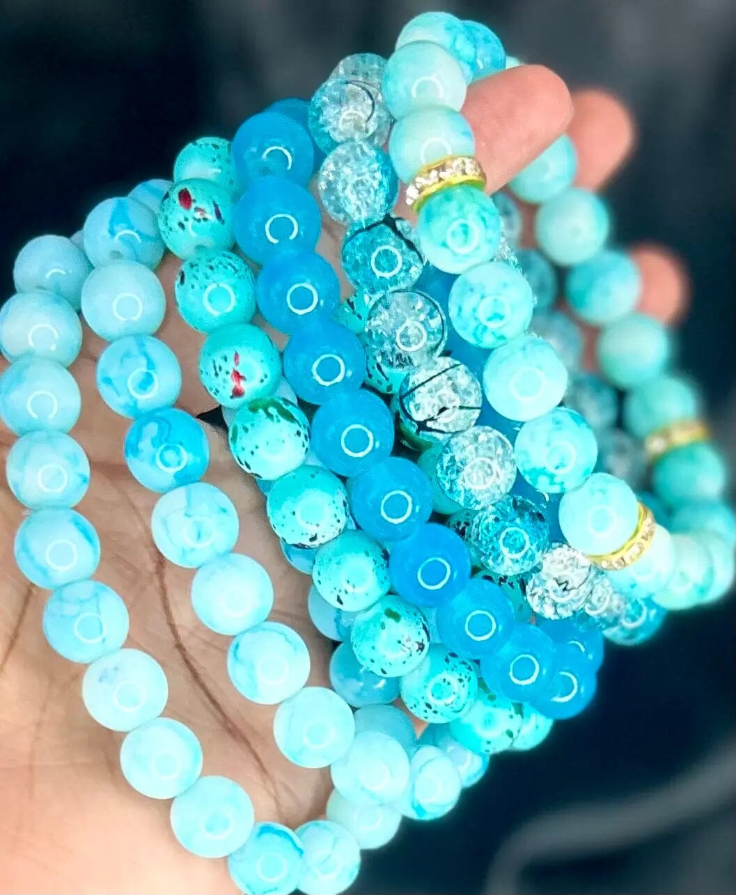 Stacks Beaded Bracelets Stack Bracelet Blue Lagoon 