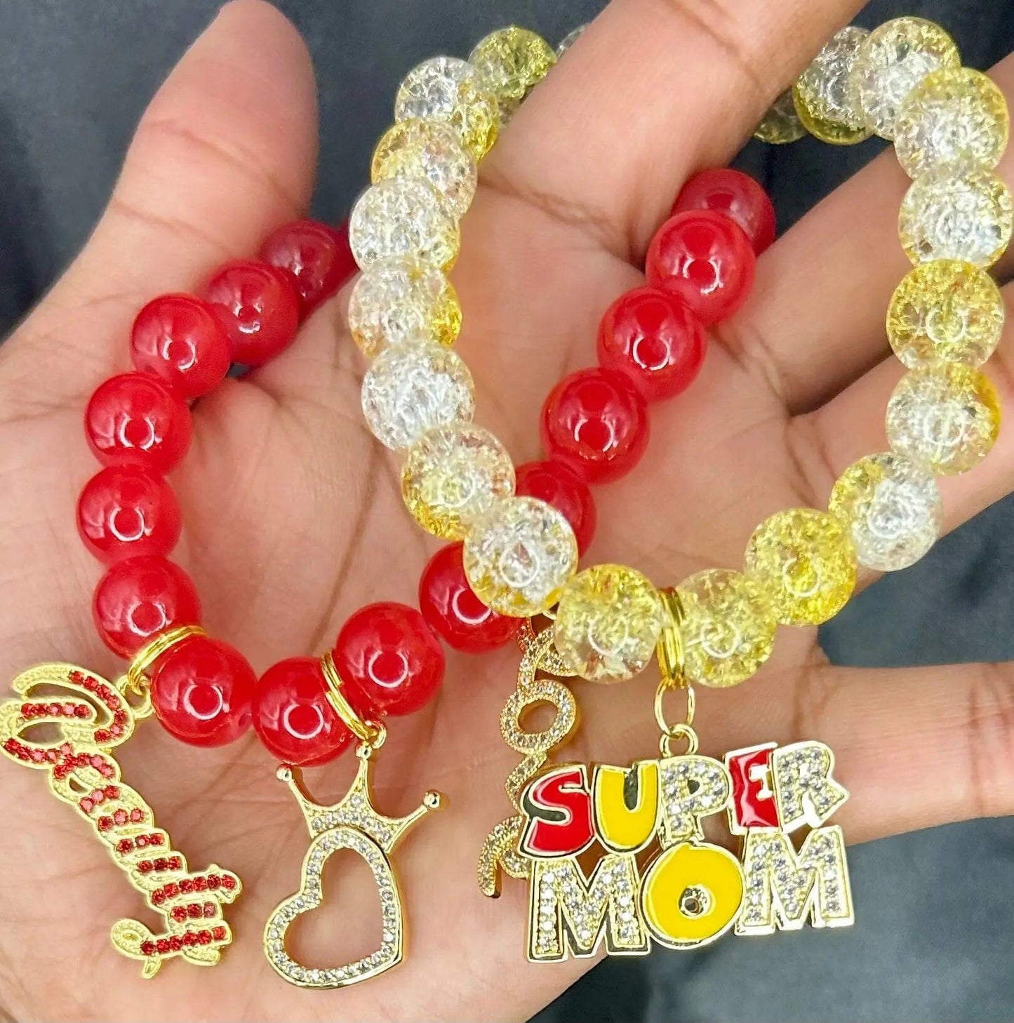 Super Mom Mother’s Day Bracelet Stack BEADED BRACELET SET 